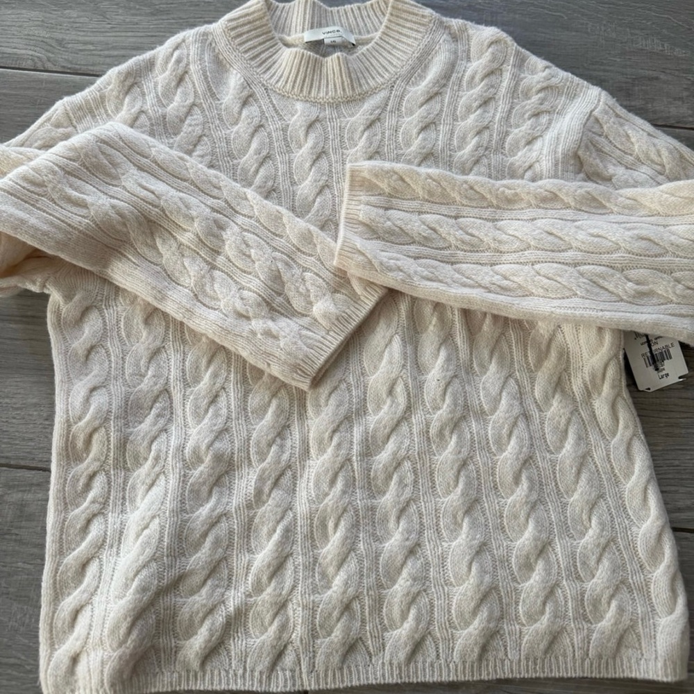 Vince Cream Cable Knit Sweater - Picture 5 of 5
